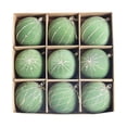 thumbnail image 1 of Hvmvliv 9 Pack Light Green Flocked Christmas Ball Ornaments with Glitter in Gift Box for Xmas Tree Decor, 1 of 6