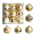 thumbnail image 1 of Hvmvliv 9-Piece Golden Christmas Ball Ornament Set Metallic Tree Decorations Luxury Holiday Decor Collection Gold, 1 of 7