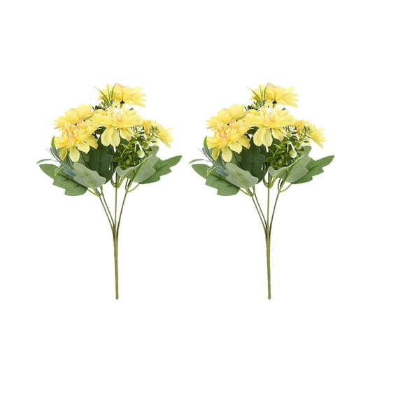 Hvmvliv Artificial Flowers 2Pcs Simulated Peony Flower Summer Decoration Vase Flower Arrangement Home Decoration Wedding Fake Flowers Yellow