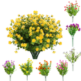 thumbnail image 1 of Hvmvliv Artificial Flowers Artificial Flowers 1 Bundles Fake Flowers Faux Plastic Plants for Home Decorations Outdoor Porch Flowerpot Artificial Flower Yellow, 1 of 8