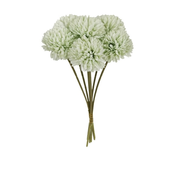 Hvmvliv Artificial Flowers Simulated Chrysanthemum Plant Fake Flower Bundle Embroidery Ball Wedding Home Hotel Flower Arrangement Decoration Ornament Green