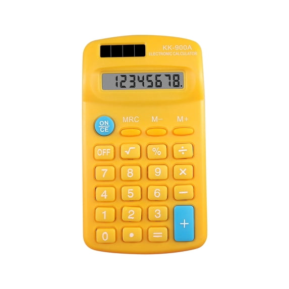 Hvmvliv Calculator Computing Counter Basic Standard Calculators Mini Digital with 8-Digit Lcd Display Calculator Pocket Size for Home Or Office Yellow