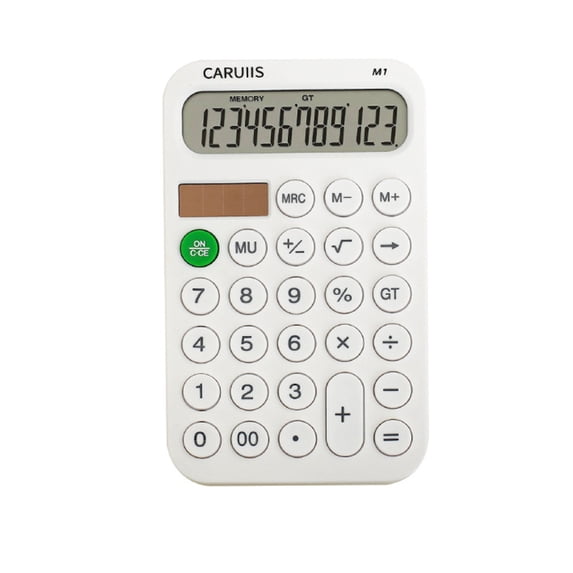 Hvmvliv Calculator Computing Counter Calculator 12 Digit Desktop Basic Calculato Power with Large Lcd Display White