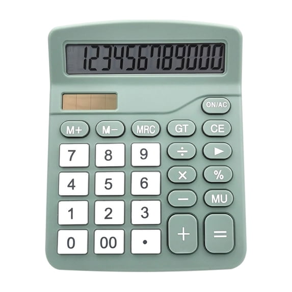Hvmvliv Calculator Computing Counter Calculator-Power Handheld Desk Calculator with 12 Digit Large Lcd Display Green