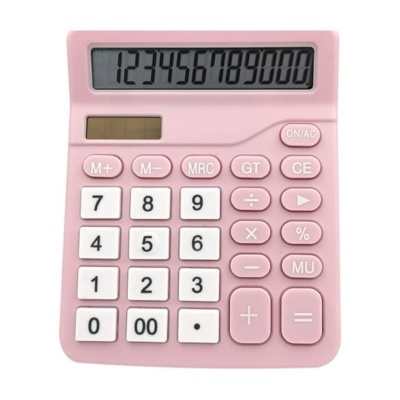 Hvmvliv Calculator Computing Counter Calculator-Power Handheld Desk Calculator with 12 Digit Large Lcd Display Pink