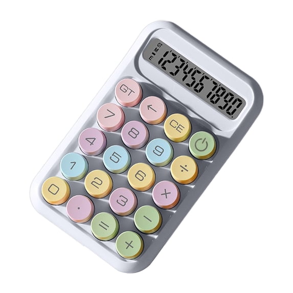 Hvmvliv Calculator Computing Counter Cute Calculator Small Portable Scientific Calculator 10 Digits Mini Body Plastic Keys Non-Slip Bottom Pad Clear Keys White