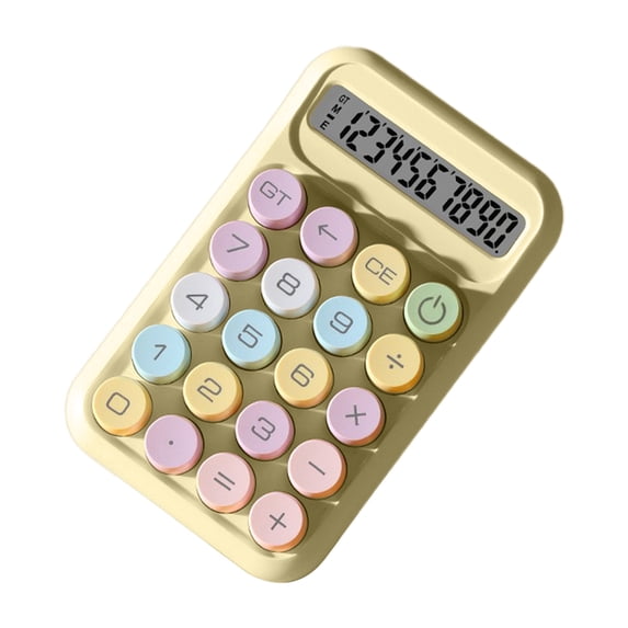 Hvmvliv Calculator Computing Counter Cute Calculator Small Portable Scientific Calculator 10 Digits Mini Body Plastic Keys Non-Slip Bottom Pad Clear Keys Yellow