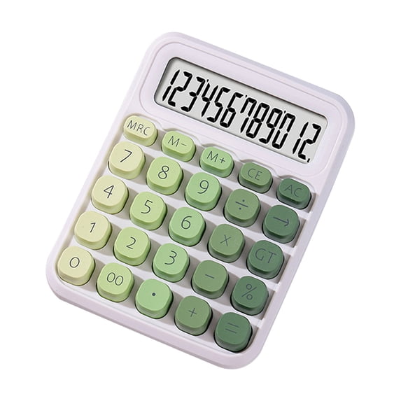 Hvmvliv Calculator Computing Counter Cute Calculator Small Portable Scientific Calculator 12 Digits Mini Body Plastic Keys Non-Slip Bottom Pad Clear Keys Green