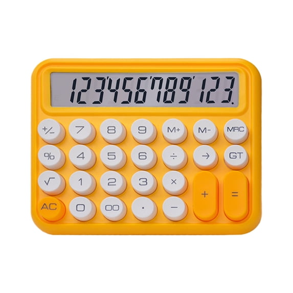 Hvmvliv Calculator Computing Counter Small and Cute Desktop Calculator Simples-Thin 12-Bit Screen Display Is Clear,Easy to Open and Read Office Yellow