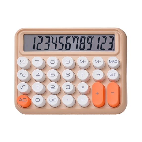 Hvmvliv Calculator Computing Counter Small and Cute Desktop Calculator Simples-Thin 12-Bit Screen Display Is Clear,Easy to Open and Read Office Khaki