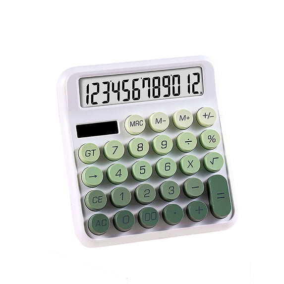 Hvmvliv Calculator Computing Counter Solar Calculator Dopamine Gradient 12-Bit Dual Power Big Key Calculator Green