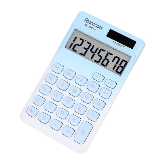 Hvmvliv Calculator Computing Counter Solar Powered Calculator Large Display and Buttons Clear Large Lcd Display for Office Home and Business Use White