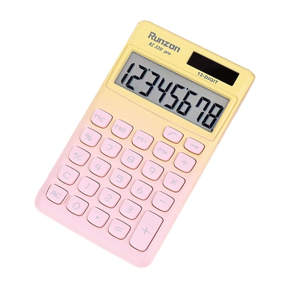 Hvmvliv Calculator Computing Counter Solar Powered Calculator Large Display and Buttons Clear Large Lcd Display for Office Home and Business Use Yellow