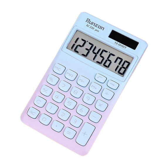 Hvmvliv Calculator Computing Counter Solar Powered Calculator Large Display and Buttons Clear Large Lcd Display for Office Home and Business Use Blue