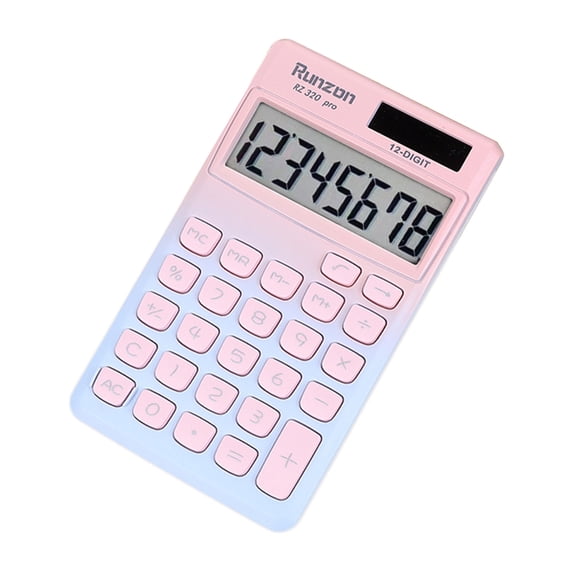 Hvmvliv Calculator Computing Counter Solar Powered Calculator Large Display and Buttons Clear Large Lcd Display for Office Home and Business Use Pink