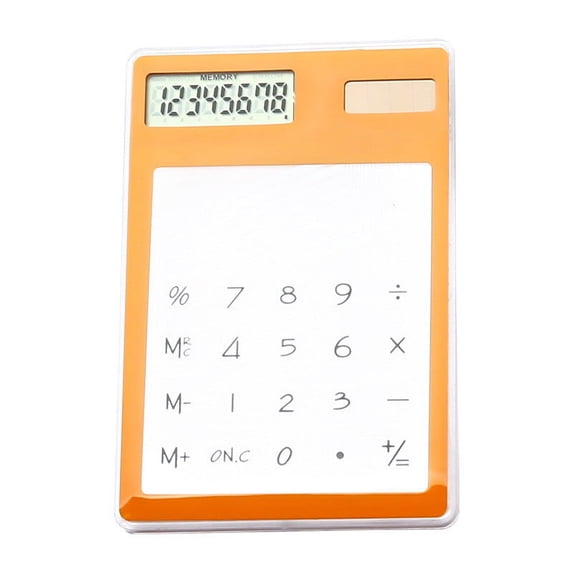 Hvmvliv Calculator Computing Counter Transparent Calculator,Solar Computer,Calculator with Solar Calculator,Screen Calculator Orange