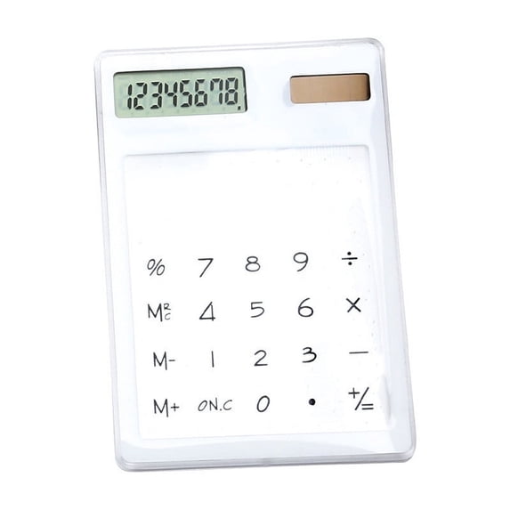 Hvmvliv Calculator Computing Counter Transparent Calculator,Solar Computer,Calculator with Solar Calculator,Screen Calculator White
