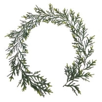 Hvmvliv Christmas Garland 61.02in Simulated Christmas Rattan Soft Green Norfolk Pine Needles Leaf Door Wall Window Hanging Home Fireplace Decoration Green