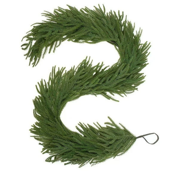 Hvmvliv Christmas Garland 70.87in Christmas Artificial Norfolk Pine Garlands Real Touchs Feel Garland for Christmas Table Fireplace Wall Window Home Decoration Light Green