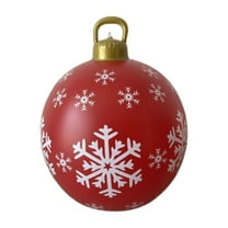 Hvmvliv Christmas Inflatable Ball Outdoor Inflatable Christmas Decorative Pvc Snowflake Pattern Christmas Inflatables for Christmas Yard Porch Decorations 1.98 ft, Red