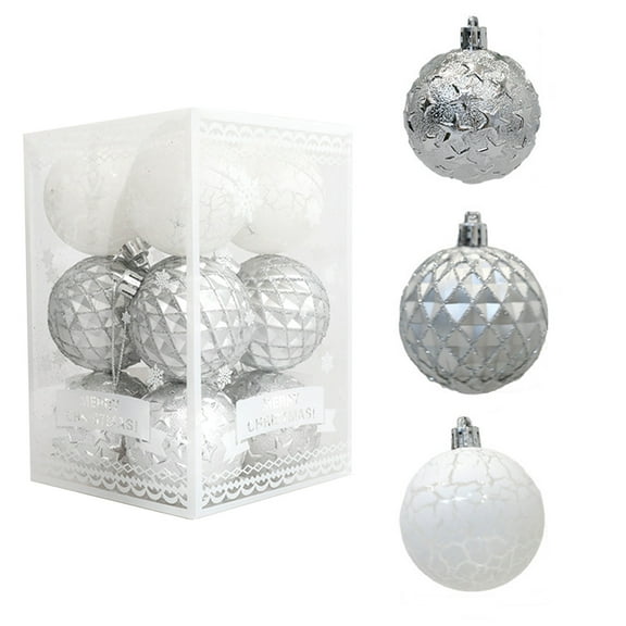 Hvmvliv Christmas Ornaments 12Pc 2.34inch Christmas Balls Hanging Painted Xmas Tree Ornaments Shatterproof Christmas Tree Decorations for Holiday Wedding Decor Silver
