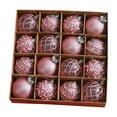 thumbnail image 1 of Hvmvliv Christmas Ornaments 12Pc 2.34inch Christmas Tree Bauble Decorations Shatterproof Xmas Hanging Lace Balls Ornaments for Indoor Christmas Decoration Pink, 1 of 6