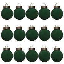 Hvmvliv Christmas Ornaments 15Pc 2.34inch Green Velvet Christmas Balls Decorations Flocked Shatterproof Xmas Tree Ornaments Plastic Xmas Decorative Hanging Ornaments for Christmas Decoration Green