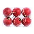 thumbnail image 1 of Hvmvliv Christmas Ornaments 6Pc 2.34inch Flocking Christmas Tree Hanging Balls Boxed Shatterproof Velvet Xmas Tree Pendant Plastic Painted Holiday Decorations Red, 1 of 2