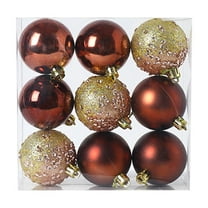 Hvmvliv Christmas Ornaments 9Pc 2.34inch Christmas Balls Hanging Sets Decoration Electroplated Xmas Tree Balls Decorations for Holiday Decoration Brown