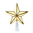thumbnail image 1 of Hvmvliv Christmas Star Tree Topper with Light Colorful Plastic Shatterproof Decorative Five Pointed Star Xmas Tree Top Ornament Gold, 1 of 5