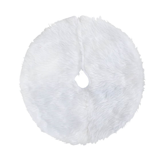 Hvmvliv Christmas Tree Skirt 17 inch Soft Fabric Classic White Tone, Easy‑Clean Maintainable Xmas Tree Base Cover For Tabletop Christmas Tree Holiday Decoration White