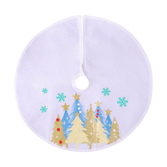 Hvmvliv Christmas Tree Skirt 17 inch Soft Fabric Classic White Tone, Easy‑Clean Maintainable Xmas Tree Base Cover For Tabletop Christmas Tree Holiday Decoration White