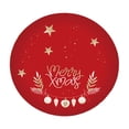 thumbnail image 1 of Hvmvliv Christmas Tree Skirt 32 inch Polyester Low‑Pile Holiday Printed Rug, Stable Easy‑Maintain Xmas Tree Base Cover For Modern Style Home Christmas Decoration Red, 1 of 8
