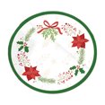 thumbnail image 1 of Hvmvliv Christmas Tree Skirt 32 inch Polyester Low‑Pile Holiday Printed Rug, Stable Easy‑Maintain Xmas Tree Base Cover For Modern Style Home Christmas Decoration White, 1 of 8