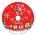 thumbnail image 1 of Hvmvliv Christmas Tree Skirt 32 inch Polyester with Santa Claus Snowflake Pattern, Easy‑Secure Installation Xmas Tree Base Cover To Hide Tree Stands & Cords Red, 1 of 8
