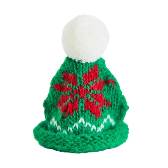Hvmvliv Christmas Tree Topper Hat Mini Santa Hat Christmas Tree Top Ornament Knitted Hat for Xmas Treetop Decoration for Party Green