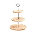 thumbnail image 1 of Hvmvliv Christmas Wooden Dessert Display Stand 3 Tier Cake Rack - Solid Wood for Party Tea Break, Rustic Table Decoration, Easy Assembly for Festive Treats Beige, 1 of 6