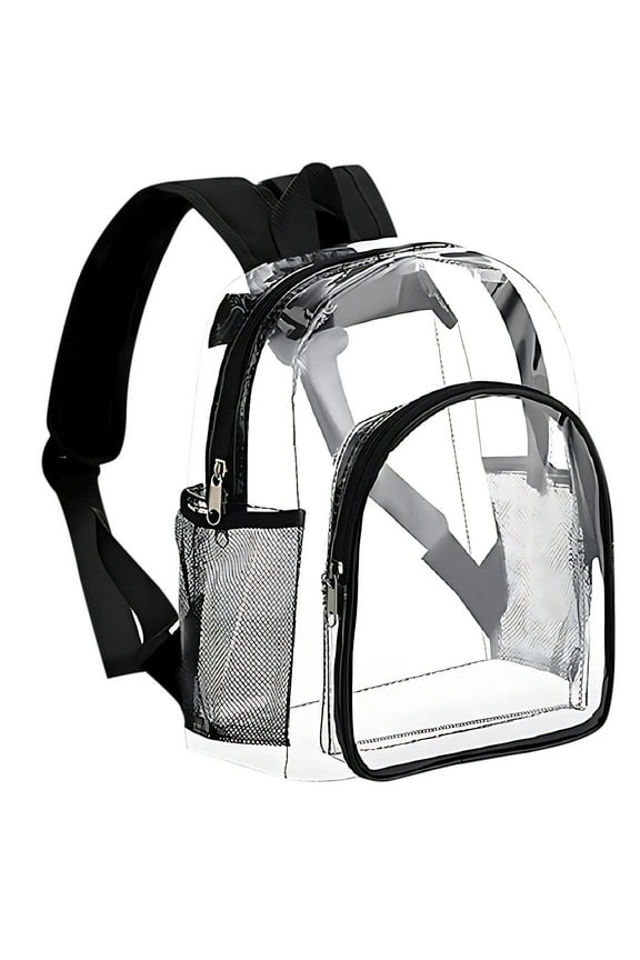 Clear Backpack Transparent Backpack Pvc Waterproofs Storage Bag Large Capacity Teen Leisure Beach Sackpack Black