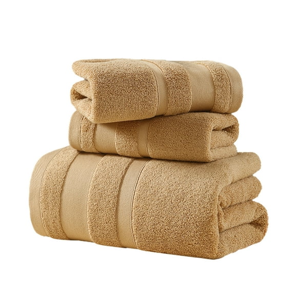 Hvmvliv Cotton Bath Towels Towel Three Piece Set Cotton Large Bath Towel Soft Absorbent Bathroom Bath Towel Gift Set Coffee