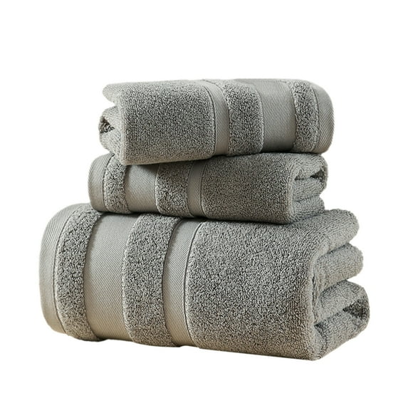 Hvmvliv Cotton Bath Towels Towel Three Piece Set Cotton Large Bath Towel Soft Absorbent Bathroom Bath Towel Gift Set Gray