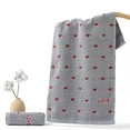thumbnail image 1 of Hvmvliv Couple Towel with Heart Weave Design - Pure Absorbent Bath Towels for Valentine's Day Gifts, No Fading or Linting, 75x35cm Size Gray, 1 of 6