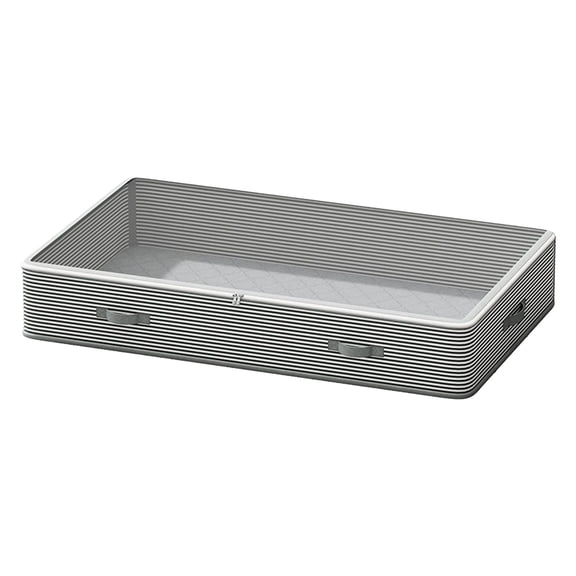 Hvmvliv Dormitory Home Under Bed Storage Box, Large Capacity Pull Out Organizer for Clothing Books, Non Woven Fabric with Clear Top, Gray Gray