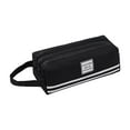 thumbnail image 1 of Hvmvliv Double-layer Cloth Pencil Case Large Capacity Double Zipper Portable Pen Bag with Handle for Students Office, 1 of 6