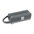thumbnail image 1 of Hvmvliv Double-layer Cloth Pencil Case Large Capacity Double Zipper Portable Pen Bag with Handle for Students Office, 1 of 6