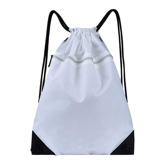 Hvmvliv Drawstring Backpack Sports Backpack for Boys Girls Ball Sneakers Storage Drawstring Knapsack Oxford Cloth Waterproof Knapsack White