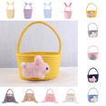 thumbnail image 1 of Hvmvliv Easter Basket Bunny Rope Woven Storage Basket, Desktop Organizer for Eggs, Cosmetics & Sundries, Easter Home Decoration Basket Yellow, 1 of 7