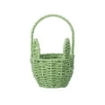 thumbnail image 1 of Hvmvliv Easter Basket Small Woven Bunny Easter Basket, Iron Paper Rope Organizer with Long Ears, for Tabletop Decor & Gift Storage Green, 1 of 7