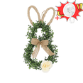 thumbnail image 1 of Hvmvliv Easter Bunny Wreaths for Front Door, Easter Wreath with Hook Hanging for Home, Spring Door Bow Wreath for Wall Window Easter Decoration(19.7in), 1 of 5
