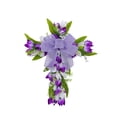 thumbnail image 1 of Hvmvliv Easter Wreath Purple Easter Tulip and Cross Wreath, Plastic Front Door Decoration for Holiday Season Purple, 1 of 9