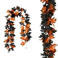 thumbnail image 1 of Hvmvliv Fall Garland 68.9in Artificial Leaf Garland Rattan Hanging Maple Leaf Garland Indoor Home Thanksgiving Halloween Party Mantel Decorations Orange, 1 of 6